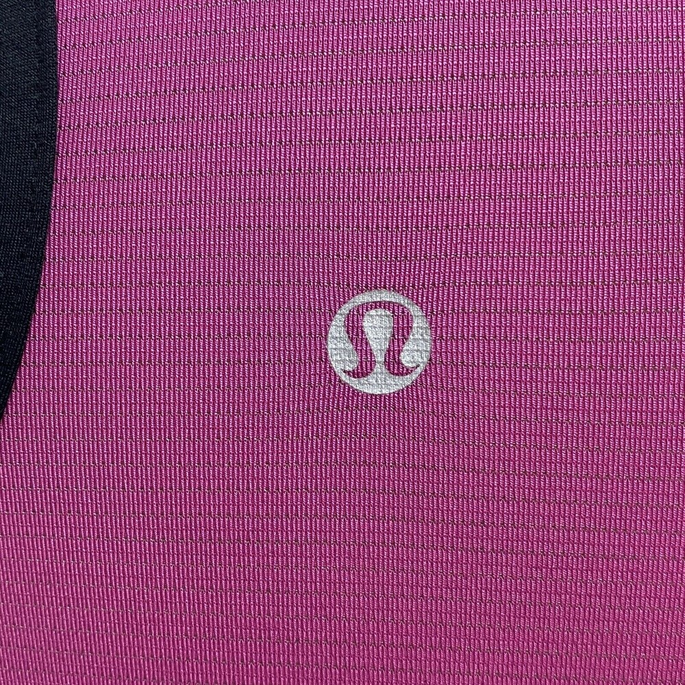 Lululemon Run Skim Singlet Tank Size 6 Racerback Raspberry with Black Trim Rare - Picture 3 of 9